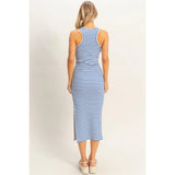 Striped Ribbed Tank Dress