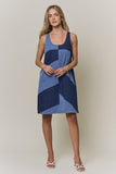 Colorblock Denim Mini Dress