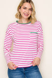 Blanket Stitched Stripe Top