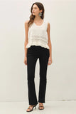 Ruffled Hemline Crochet Knit Top