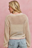 Palm Tree Open Knit Sweater
