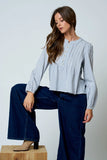 Gingham Pintuck Blouse