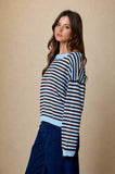 Striped Button Detail Sweater
