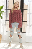 Long Sleeve Diamond Knit Sweater