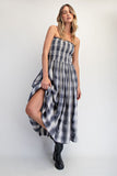 Plaid Convertible Midi Dress