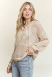 Open Knit Hooded Sweater