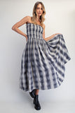 Plaid Convertible Midi Dress