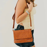 Woven Flap Crossbody Purse
