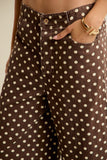 Polka Dot Ruffled Hem Cropped Jeans