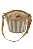 Awning Stripe Bucket Canvas Bag