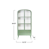 Green Metal Arched Cabinet