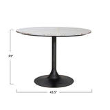 Marble Top Pedestal Dining Table