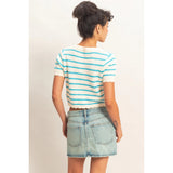 Striped Scalloped Cardigan