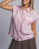 Sleeveless Collared Top