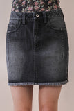 Washed Denim Mini Skirt