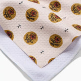 Artisanal Floral Cream Tea Towel