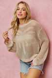 Palm Tree Open Knit Sweater