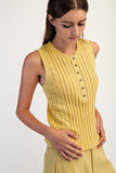 Pointelle Sweater Tank Top