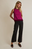 Sleeveless Contrast Knit Top