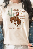 Curvy Giddy Up Christmas Graphic Tee