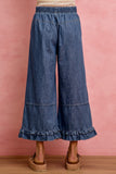 Ruffle Hem Wide Leg Jeans