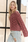 Long Sleeve Diamond Knit Sweater