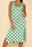Green Checker Knit Dress