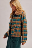 Fluffy Collar Button Down Jacket