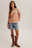 Striped Cable Knit Sweater