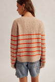 Striped Cable Knit Sweater