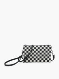 Riley Checkered Black & White Crossbody Bag