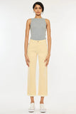 Kancan Butter Yellow High Rise Cropped Jeans