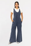 Faux Denim Wide Leg Jumpsuit