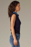 Sleeveless Mixed Media Sweater Vest