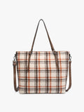 Ingrid Tote: Rust & Cream Plaid