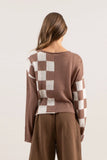 Colorblock Checkered Sweater