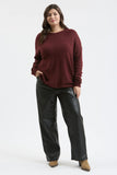 Curvy Crewneck Front Seam Sweater