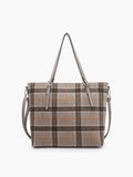 Ingrid Tote: Plaid Khaki