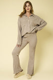 Elastic Waist Flare Pants