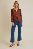 Button Down Ditsy Floral Top