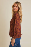 Button Down Ditsy Floral Top