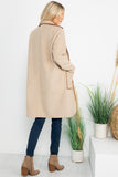 Taupe Coat with Crochet Edge
