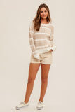 Round Neck Textured Sweater