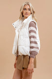 Asymmetrical Zipper Puffer Vest